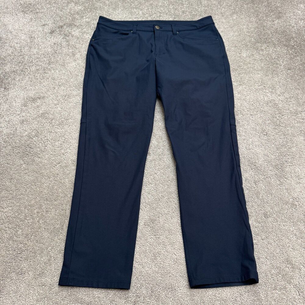 Lululemon ABC Slim-Fit 5 Pocket Chino Pant Warpstreme Mens 33x30 Navy Blue Golf